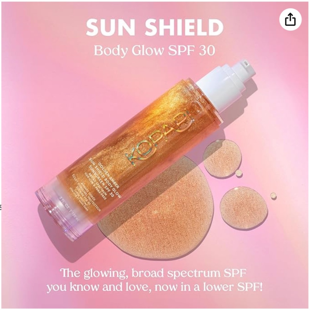 KOPARI Sun Shield Body Glow,  SPF 30 -  GOLDEN AMBER  - NEW